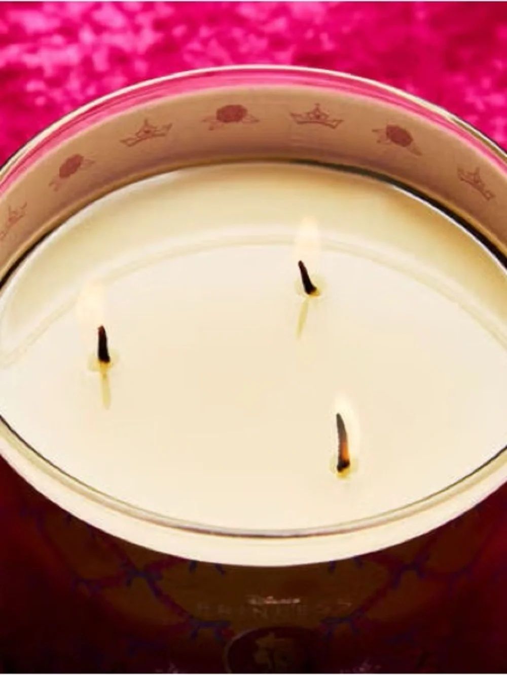 NEW! Bath & Body Works Disney Princess Aurora 3-Wick Candle w Crown Embossed Lid